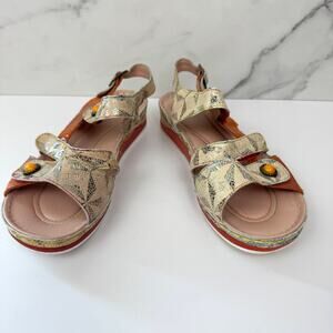 Spring Step L'Artiste Womens Payoka Sandals Size 39/8.5 Leather Artsy Casual Tan
